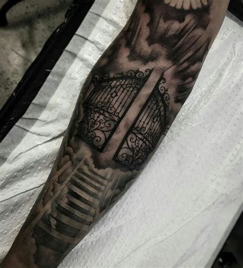 90 Heaven Tattoos For Men 2024 Stairway Gates Hell Designs