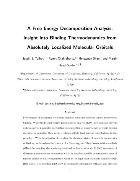 A Free Energy Decomposition Analysis Insight Into Binding