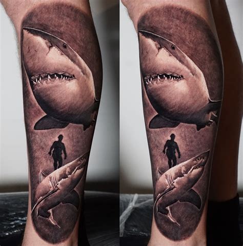 A Freediving Tattoo Day With The Great White Shark