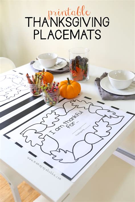 A Printable Placemat For Thanksgiving