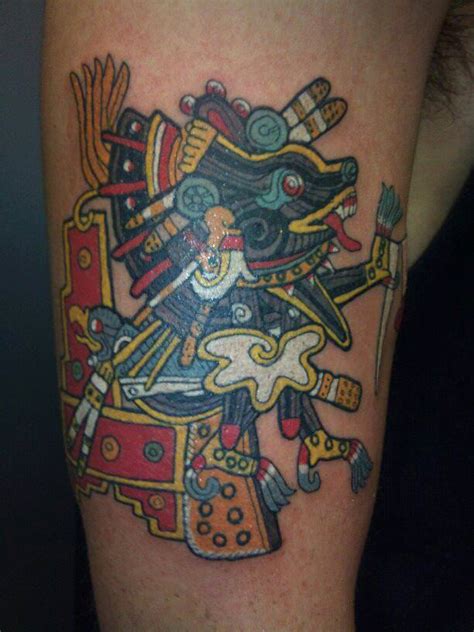 A Tribal Aztec Tattoo Design Of Xolotl The Aztec God Of Fire And Death