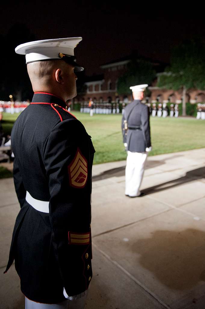 A U S Marine Staff Sergeant Stands At Attention At Nara Dvids