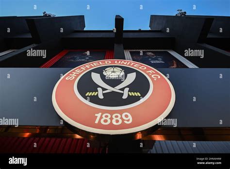 A View Of The Sheffield United Badge At Bramall Lane Hi Res Stock