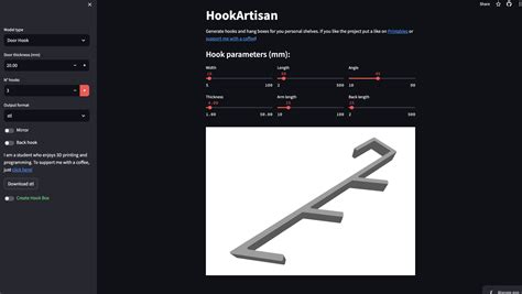 A Web App To Make Door Shelf Hooks And Hook Boxes With Ease R