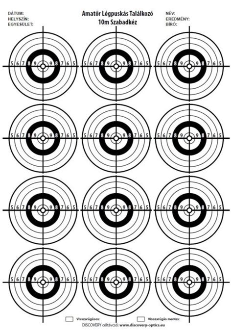 A4 Printable Targets Free Download Riflescopes Discovery Optics