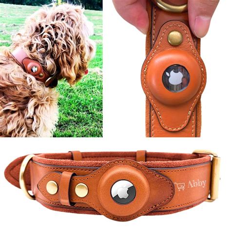 Abby S Apple Airtag Dog Collar For Your Pet Geniune Leather Gps Tracking In 2022 Dog Collar