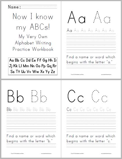 Abc Alphabet Workbook For Kids Free To Print Pdf File