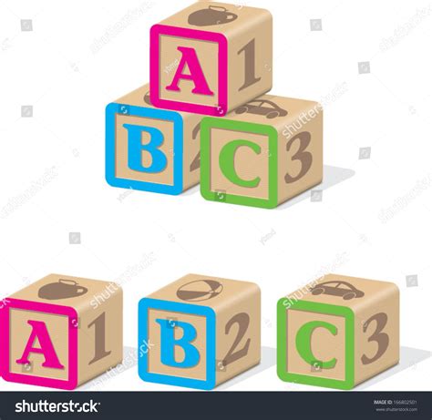 Abc Baby Blocks Stock Vector Royalty Free 166802501