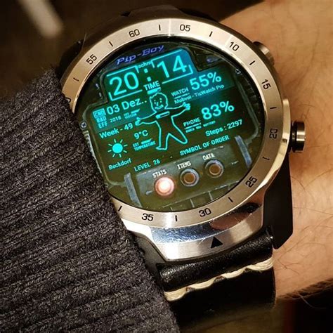 Ad Amp Quot Pip Boy Configurable V1 6 2 Amp Quot Watchface Via Facer Io On Mobvoi Official Ticwatchpro