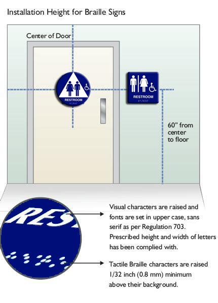 Ada Restroom Signs Height Requirements Martin Ada Signs