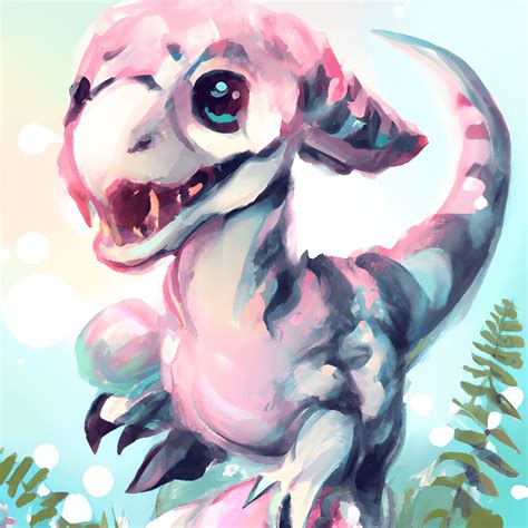 Adorable Lovely Velociraptor Kawaii Chibi Cute Nursery Art Pastel Full