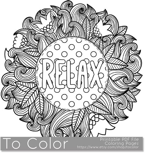 Adult Coloring Pages Relax Coloring Pages