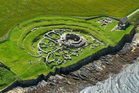 Aerial View Of The Broch Of Gurness In Evie Orkney Ancient Ireland