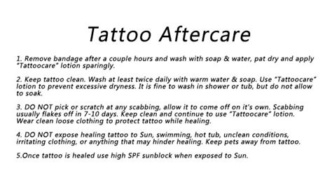 Aftercare Instructions For New Tattoos Captain Tattoo Art Studio