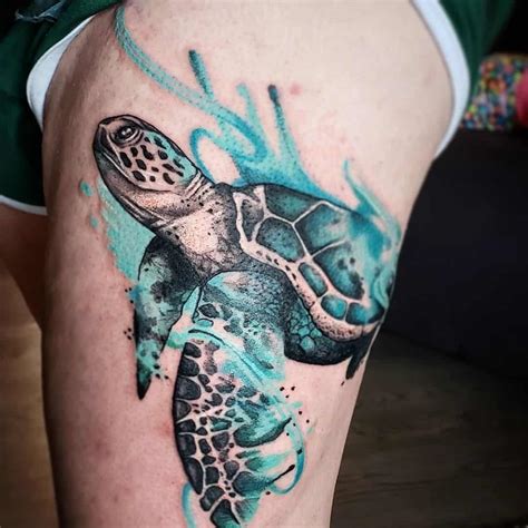 Aggregate 68 Sea Turtle Thigh Tattoo Latest In Cdgdbentre