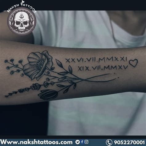 Aggregate 76 Roman Numeral Tattoo With Flowers Best In Cdgdbentre