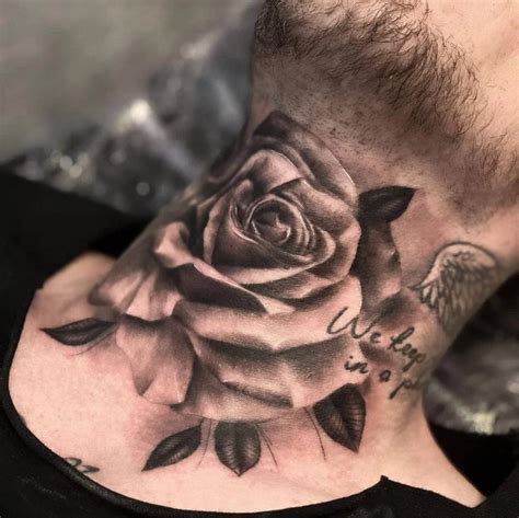 Aggregate More Than 82 Attractive Rose Neck Tattoos For Guys In