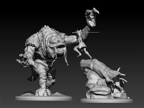 Ahsoka And The Rancor 3D Model 3D Printable Cgtrader