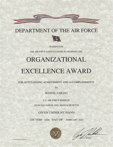 Air Force Organizational Excellence Award