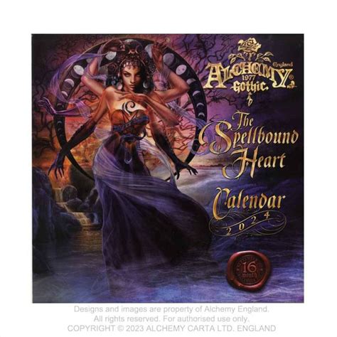 Alchemy Gothic Spellbound Hearts 2024 Wall Calendar Cal24