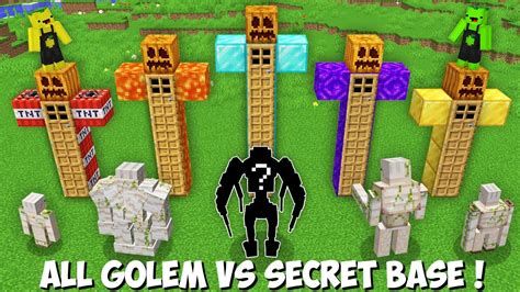 All Golems Choose Secret Golem Base In Minecraft Spawn Secret Golem