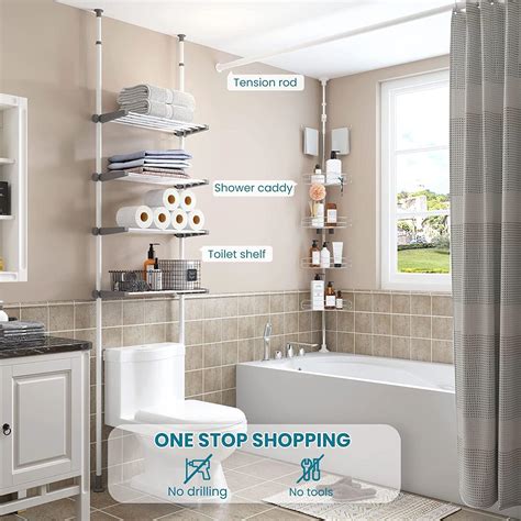 Allzone Rustproof Shower Caddy Corner For Bathroom Bathtub Storage Organizer For Shampoo