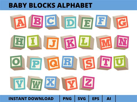 Alphabet Baby Blocks Models for Learning and Play