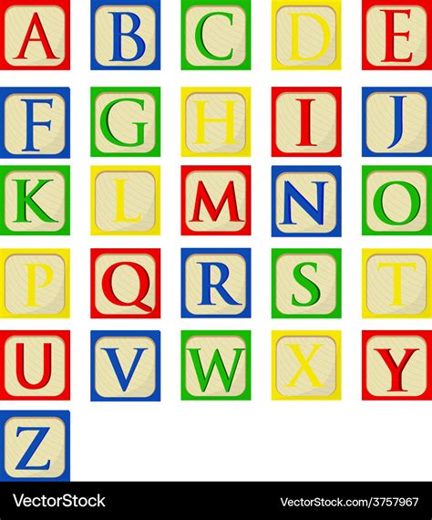 Alphabet Baby Blocks Royalty Free Vector Image