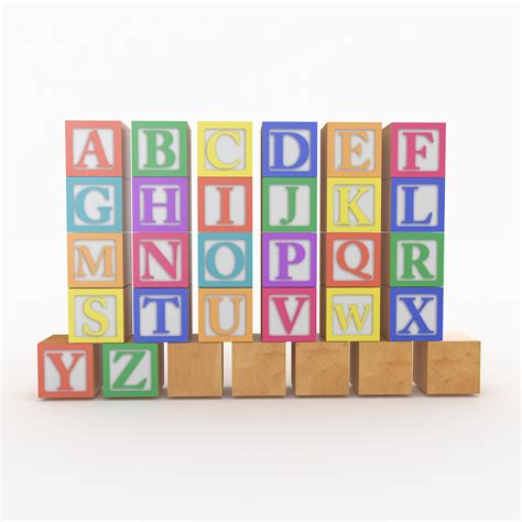 Alphabet Blocks 3D Model 10 3Ds Max Fbx Obj Free3d