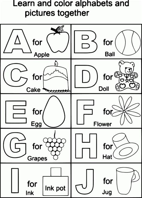 Alphabet Worksheets Best Coloring Pages For Kids