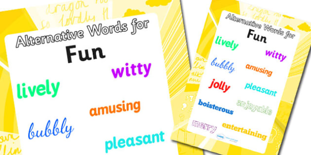 Alternative Words For Fun Display Poster Large Twinkl