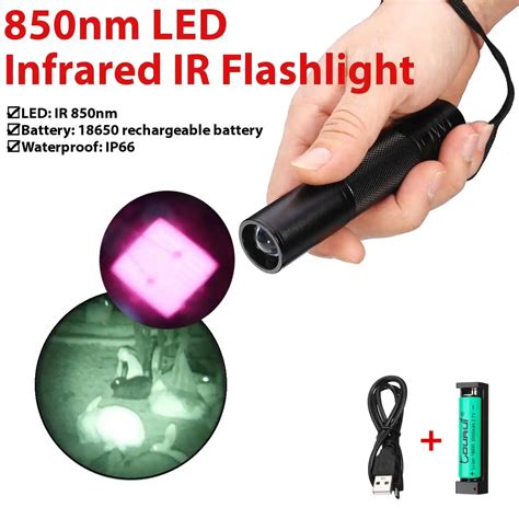 Aluminum Alloy Ir Flashlight Infrared 850Nm Ir Light Led Night Vision Flashlight Lighting Ir Led