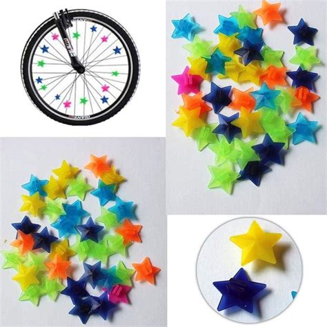 Amazon Com Bike Bicycle Wheel Spoke Beads Luminous Plastic Clip Spoke