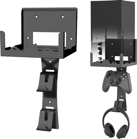 Amazon Com Bracnova Wall Mount Kit For Xbox Series X Steel Wall Mount Shelf Stand With Detachable Controller Holder And Headphone Hook Safely Store Your Xbox X Console Near Or Behind Your Tv Video