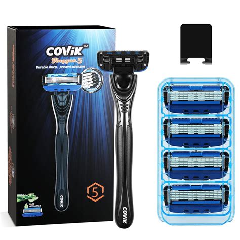 Amazon Com Covik 5 Blade Men S Razor For Men With Dual Lubrication