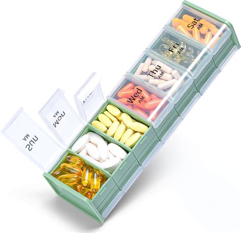 Amazon Com Extra Large Weekly Pill Organizer 2 Times A Day Betife 7