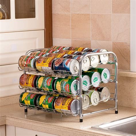 Amazon Com Flagship Pantry Food Can Rack Organizer 3 Tier Stackable