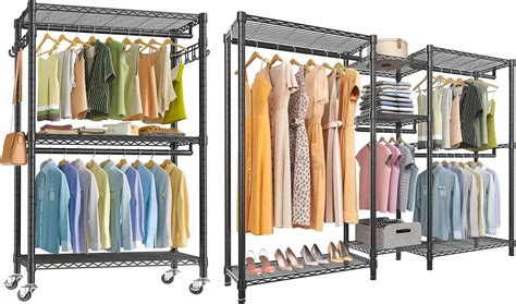 Amazon Com Heavy Duty Clothes Racks Portable 850Lbs Closet Storage