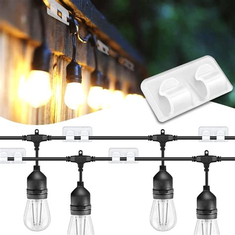 Amazon Com Hooks For Outdoor String Lights Clips 26 Pack Big Outdoor Light Clips Waterproof Uv