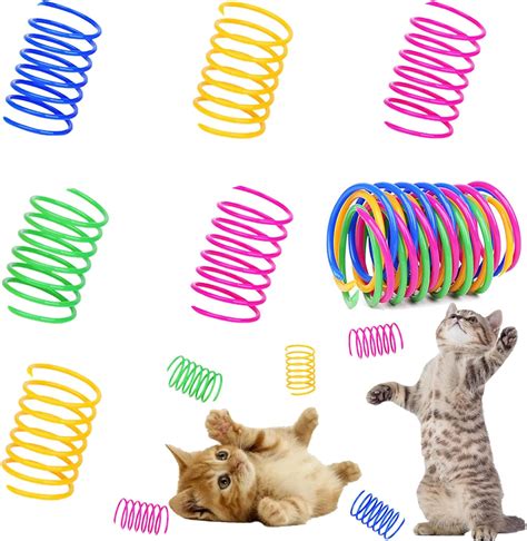 Amazon Com Ismarten Cat Spring Toys 60 Pack Colorful Springs Cat Toys Interactive Cat Toy