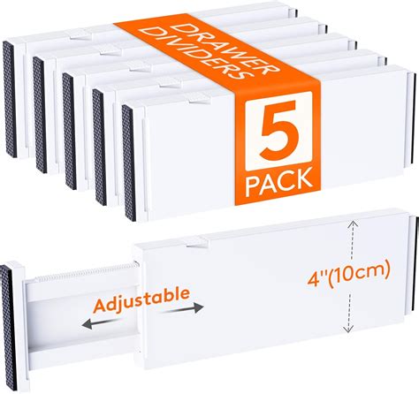 Amazon Com Lifewit 5 Pack Drawer Dividers Plastic 4 High 11 17