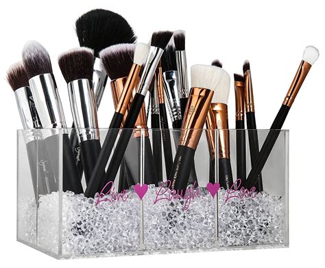 Amazon Com Makeup Brush Holder Makeup Organizer With Diamond Beads