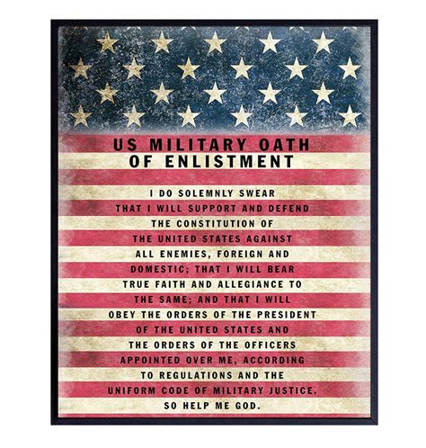 Amazon Com Military Oath Of Enlistment American Flag Wall Art 8X10