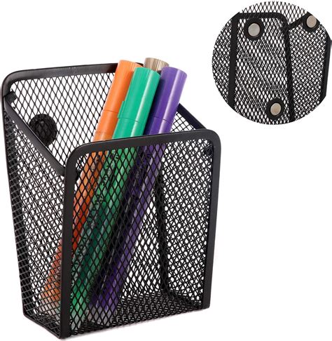 Amazon Com Skemix Magnetic Pencil Holder Mesh Storage Basket Metal