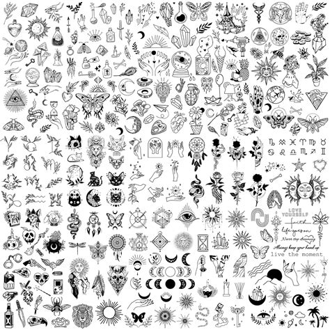 Amazon Com Small Temporary Tattoo Realistic Tiny Tattoos 279 Pcs Mix Amp Match Set Tattoos