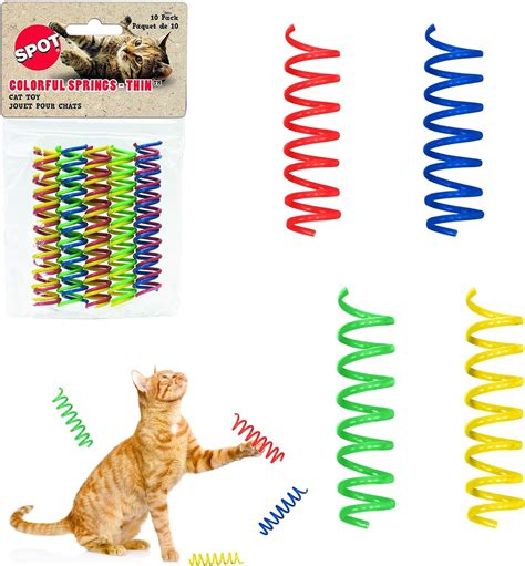 Amazon Com Spot Thin Colorful Springs Cat Toy Bouncy Toys For