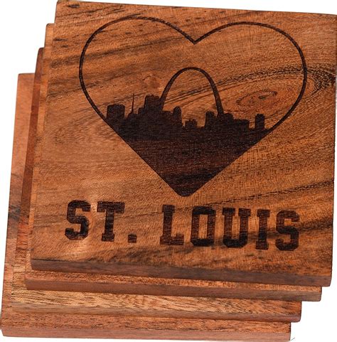 Amazon Com St Louis Coasters I Love St Louis Skyline Drink Coasters