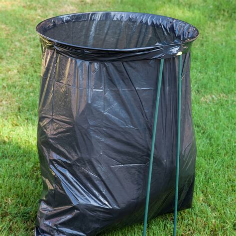 Amazon Com Trash Bag Holder For Outdoor Trash Can With Lid And Wheels Stops Dirty Stuff Like Dog Poop Touching Garbage Can Works With 10 13 To 32