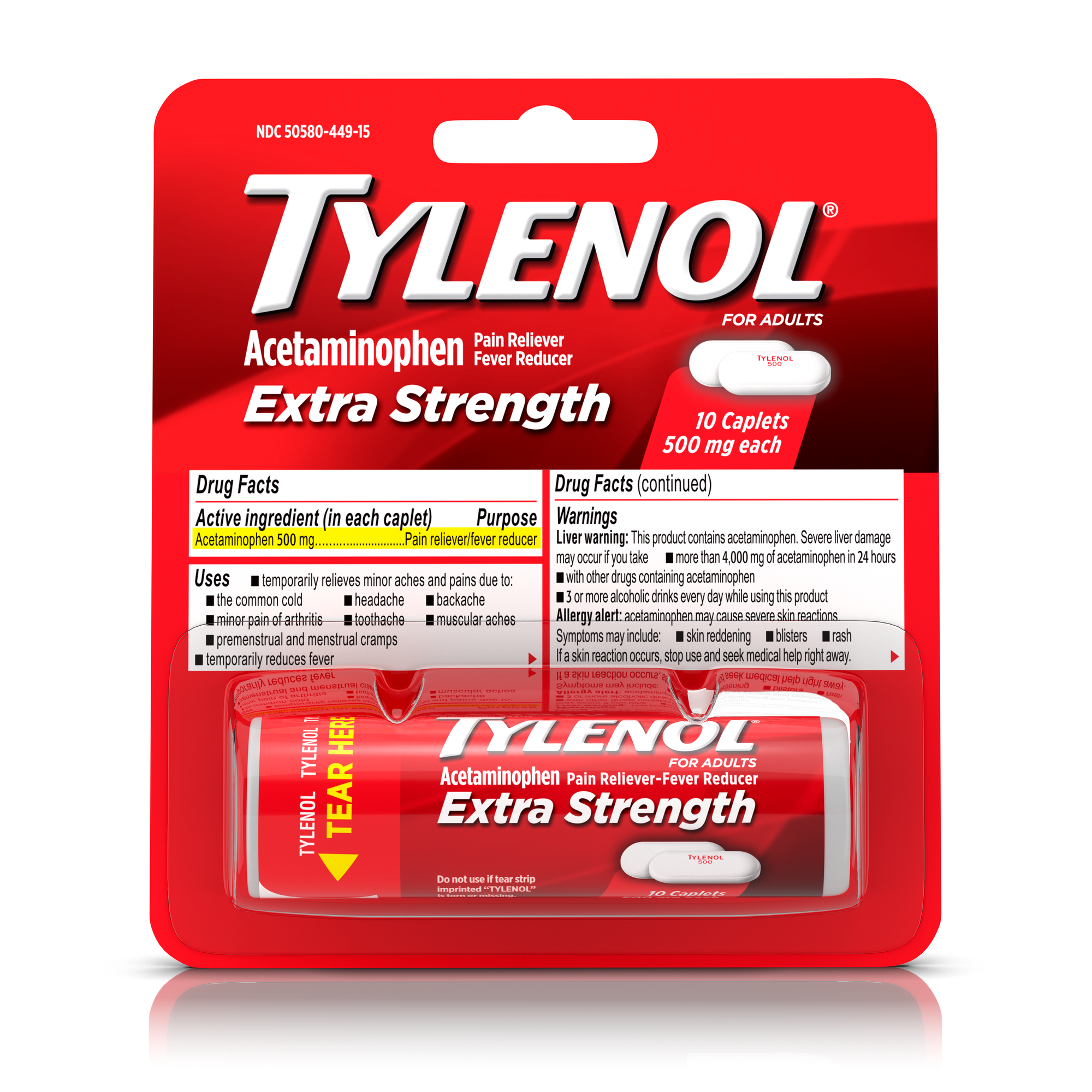 Amazon Com Tylenol Extra Strength Caplets 12 Vials 10 Count Health