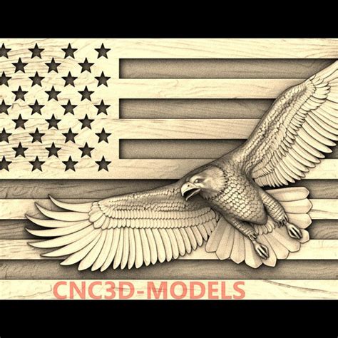 American Eagle Usa Eagle Bird Animal Stl Model Cnc Etsy